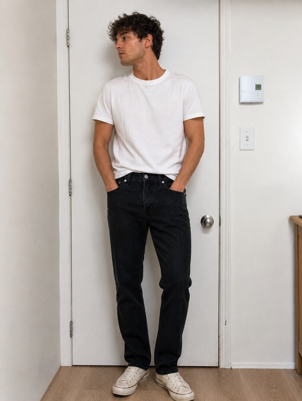 7 FOR ALL MANKIND AUSTYN MEN’S BLACK JEANS SIZE 34 STRAIGHT LEG